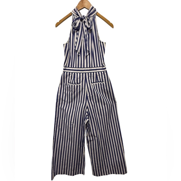 J. Crew Striped Halter Wide Leg Jumpsuit - Picture 6 of 9